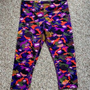 Party in da Basement Lips and Camo Zumba Capri Pants